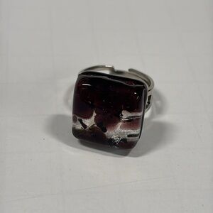 Murano Glass Piastra Ring Adjustable NEW